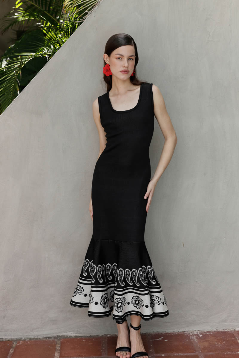 Isabella Dress Black/Ivory