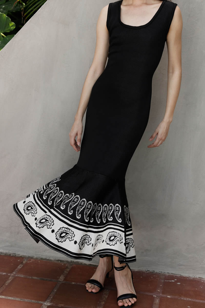 Isabella Dress Black/Ivory