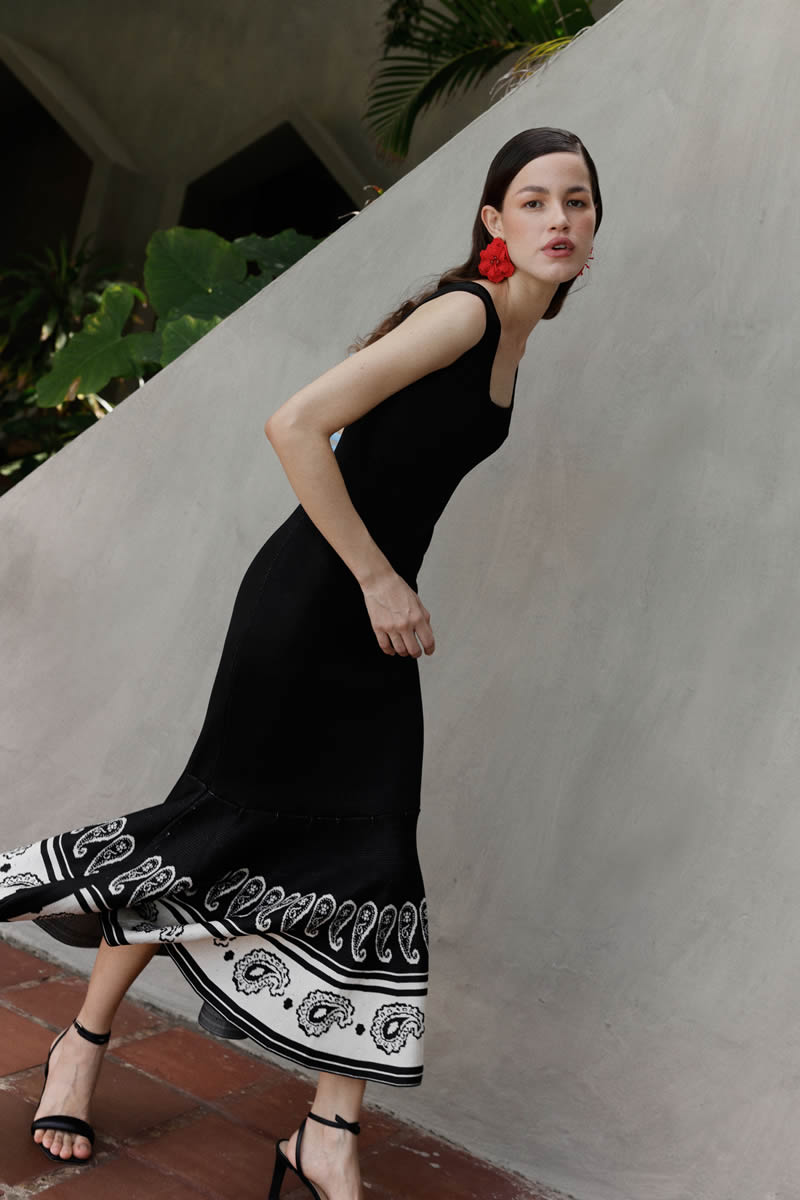 Isabella Dress Black/Ivory