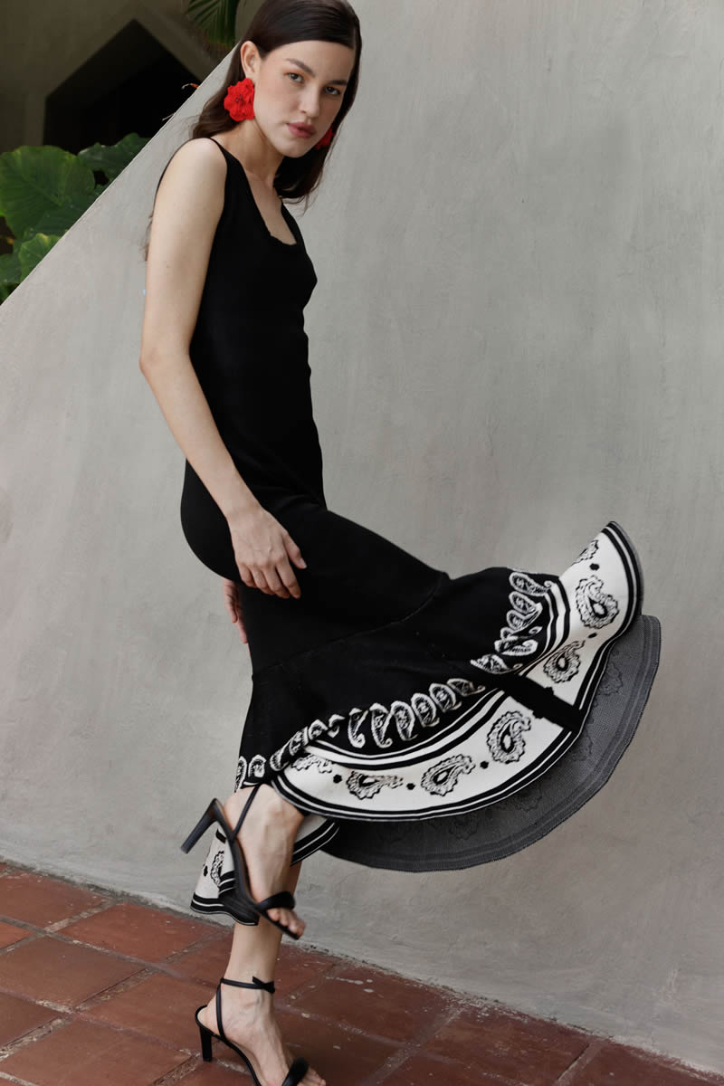 Isabella Dress Black/Ivory