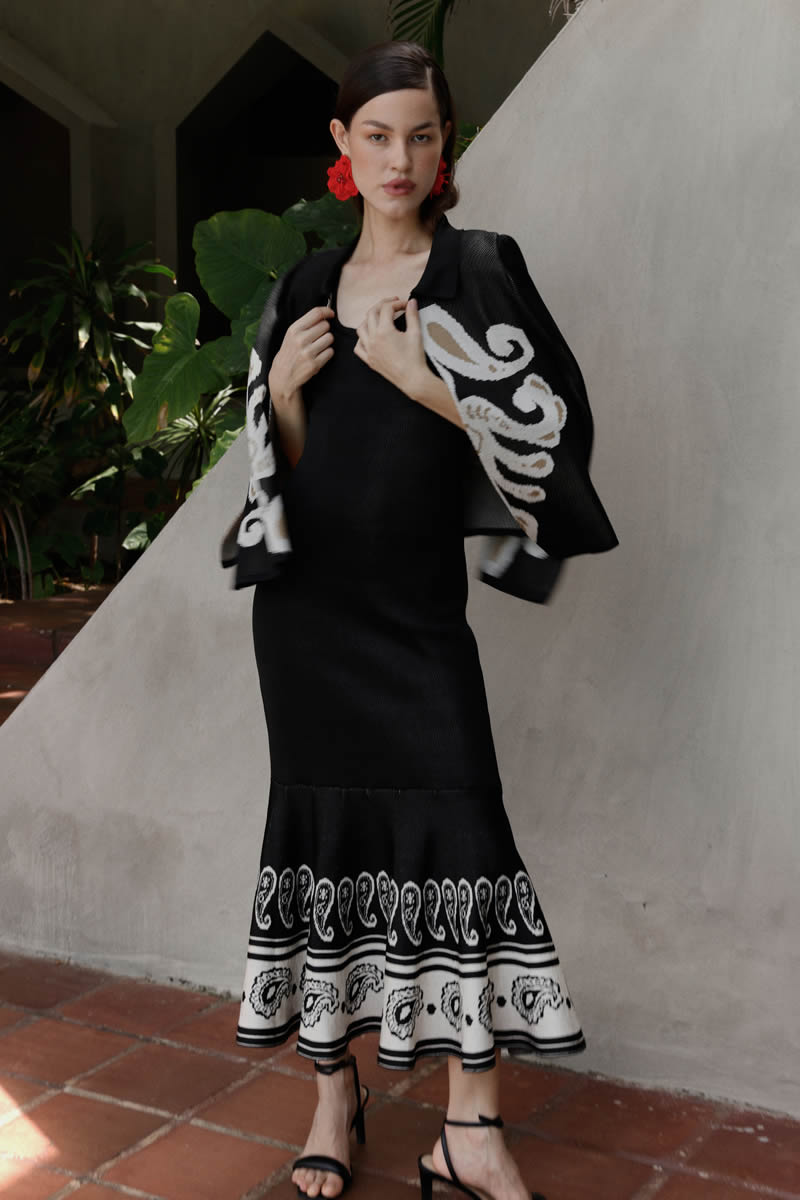 Isabella Dress Black/Ivory