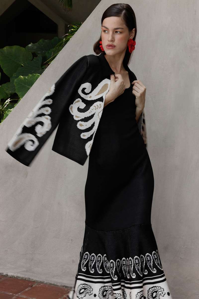 Isabella Dress Black/Ivory