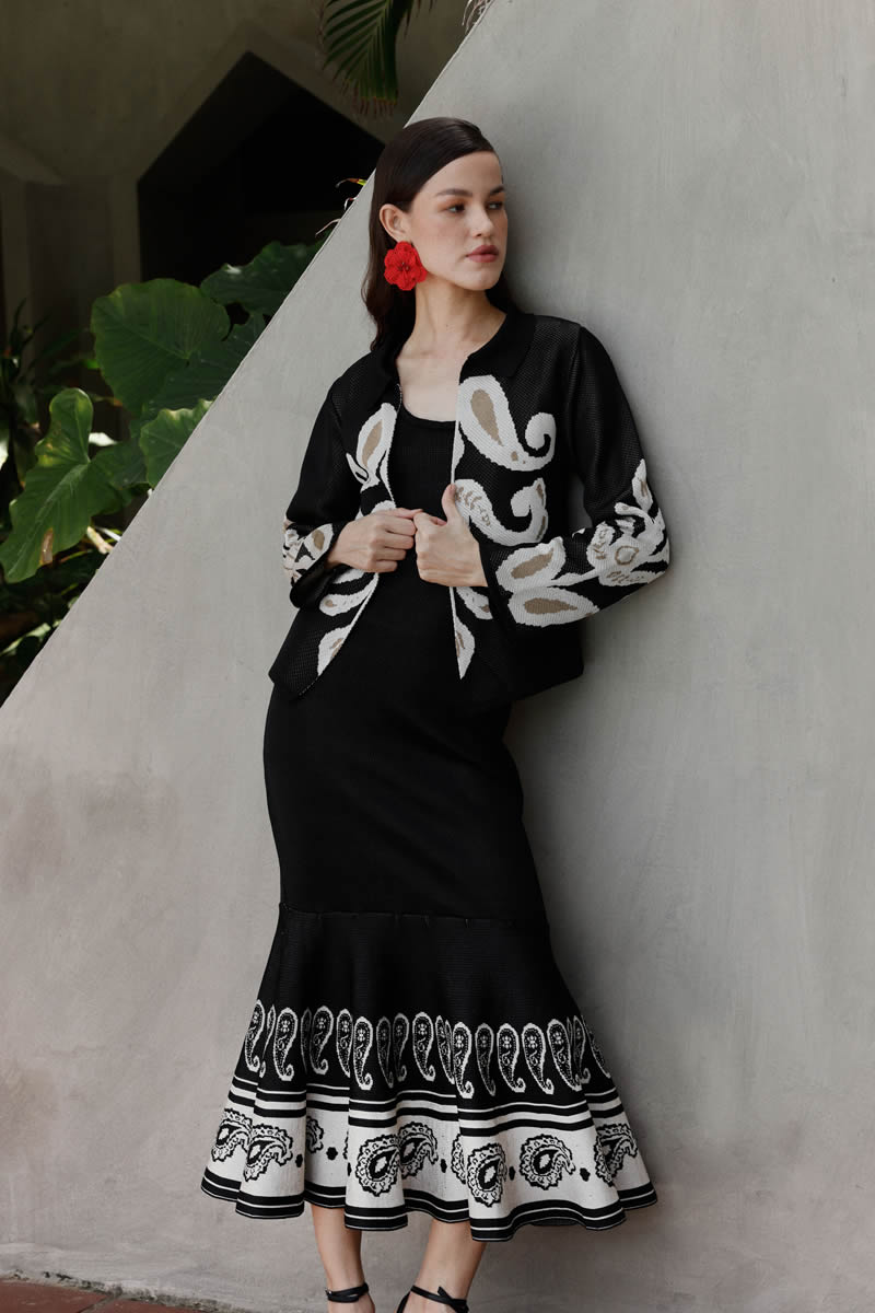Isabella Dress Black/Ivory