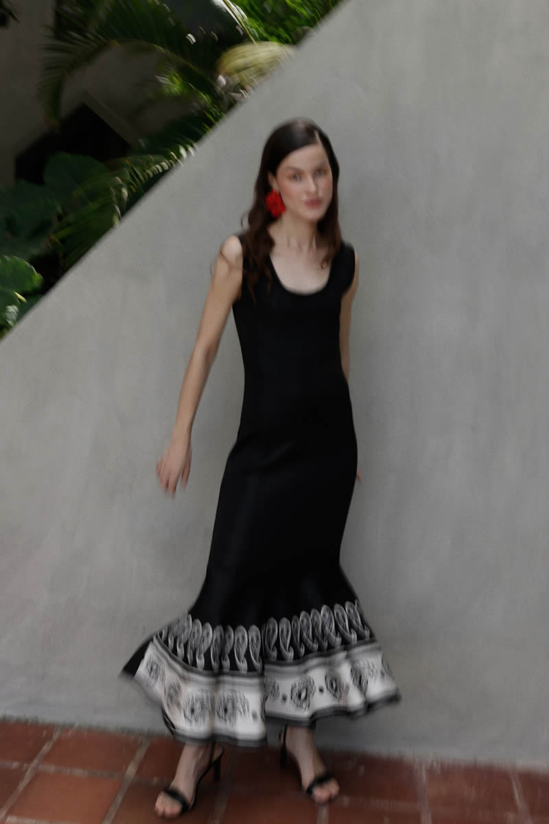 Isabella Dress Black/Ivory