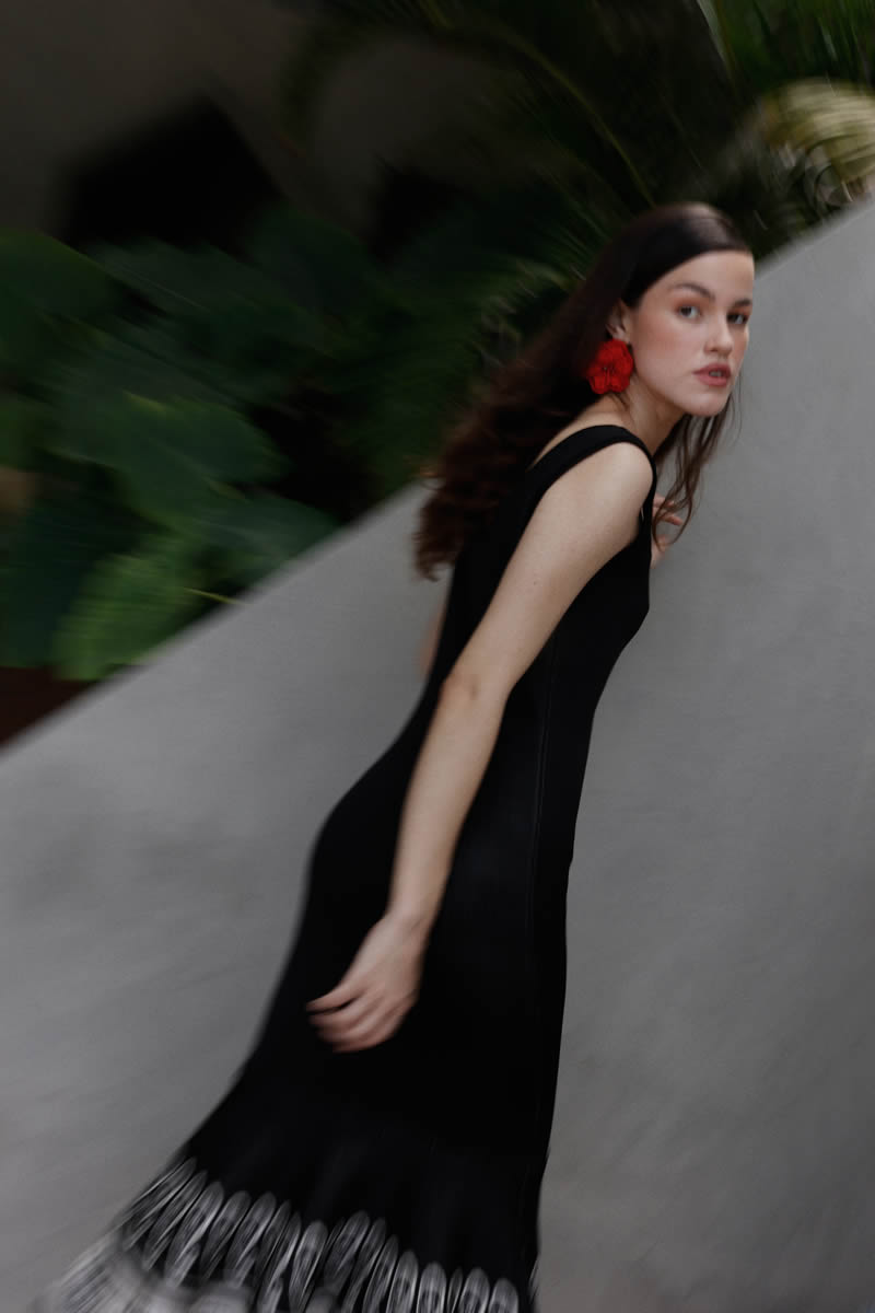 Isabella Dress Black/Ivory