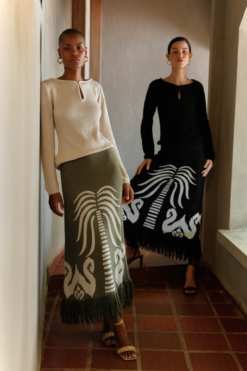 Mola Skirt Black/Ivory