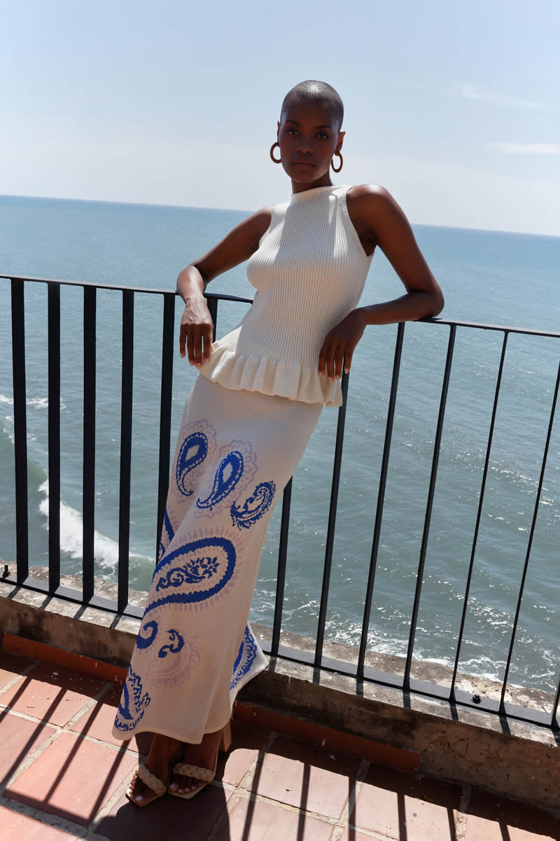 Alba Eterna Skirt Cotton/Blue/Pink