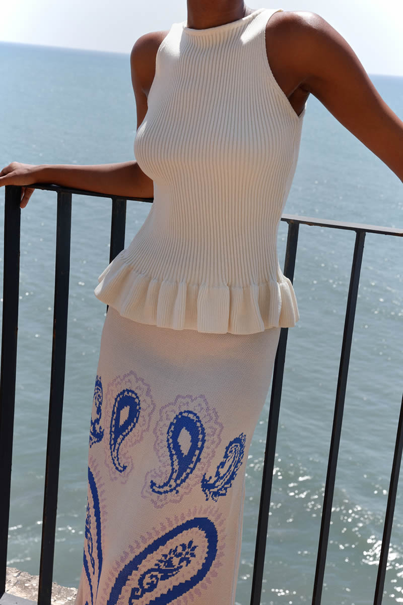 Paisley Vivo Top Ivory