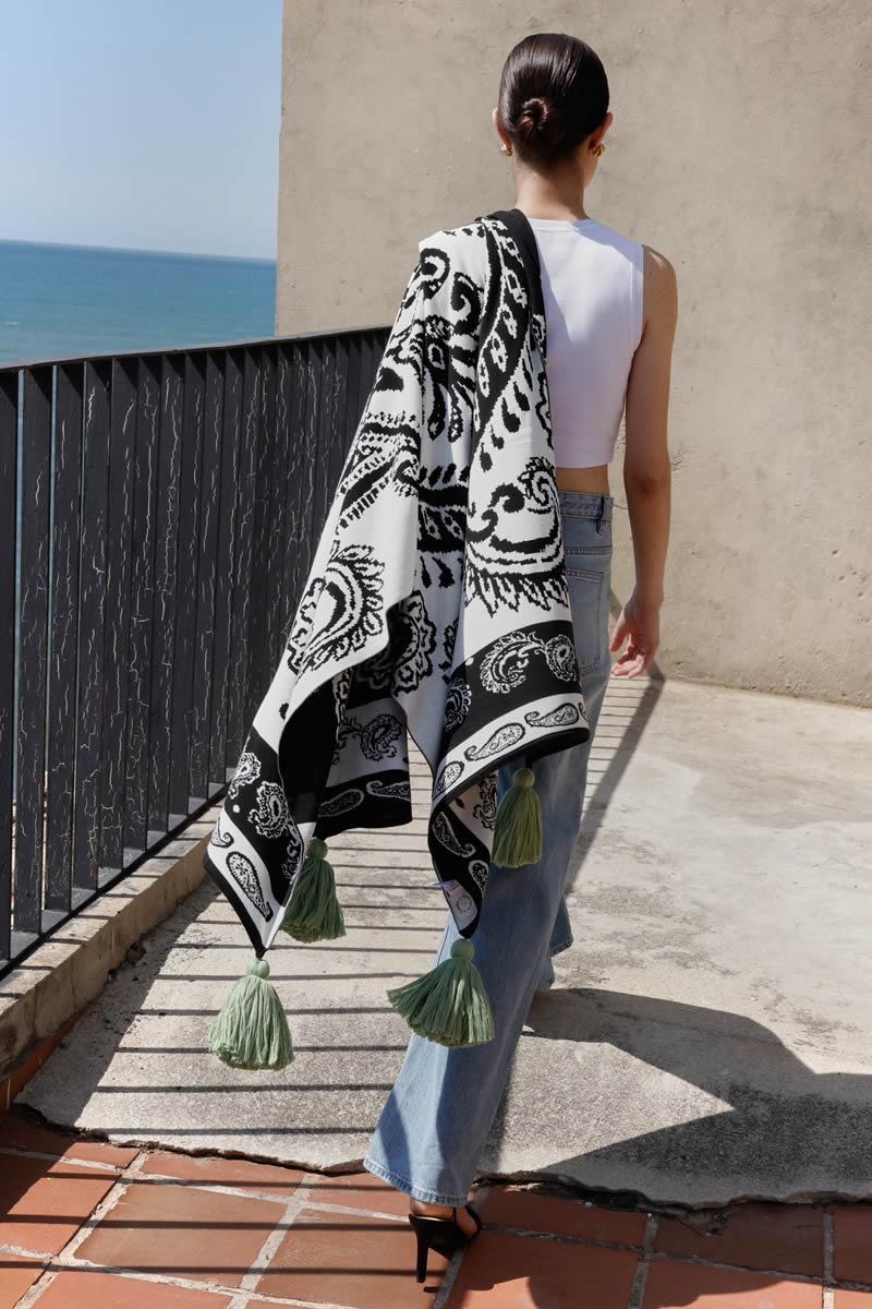 Hilo Real Shawl Black/Ivory