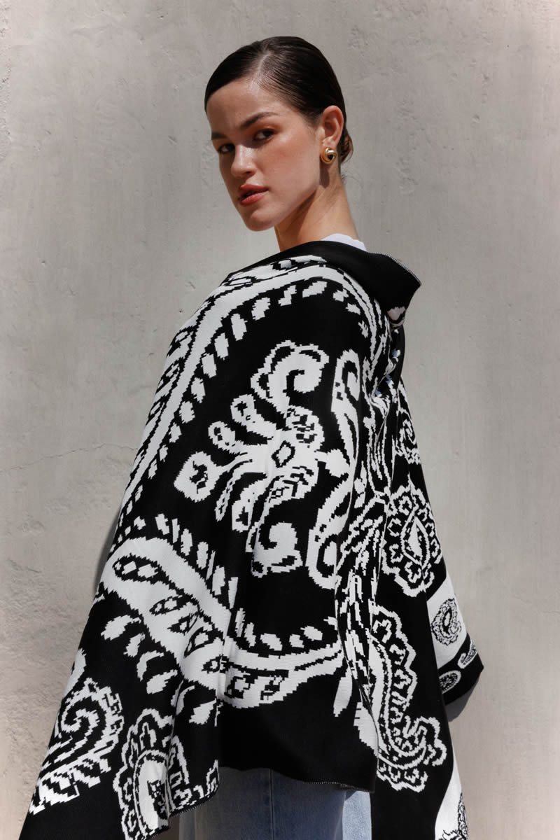 Hilo Real Shawl Black/Ivory