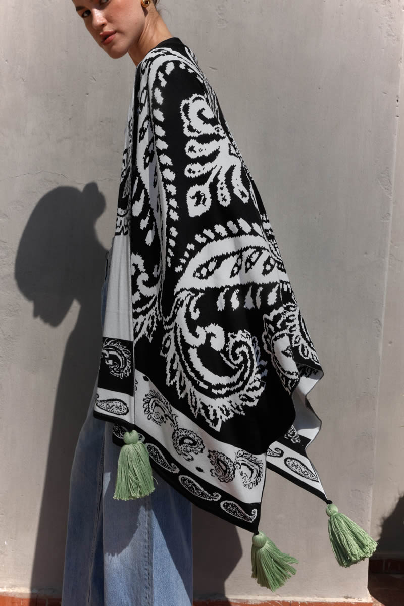 Hilo Real Shawl Black/Ivory