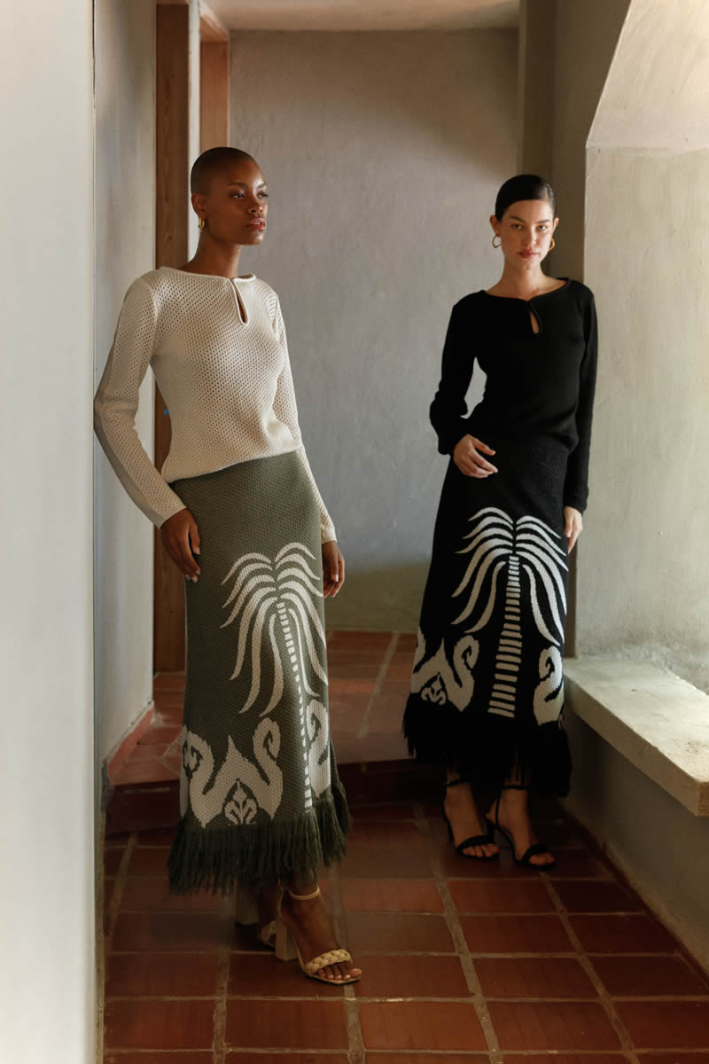Mola Skirt Green/Beige