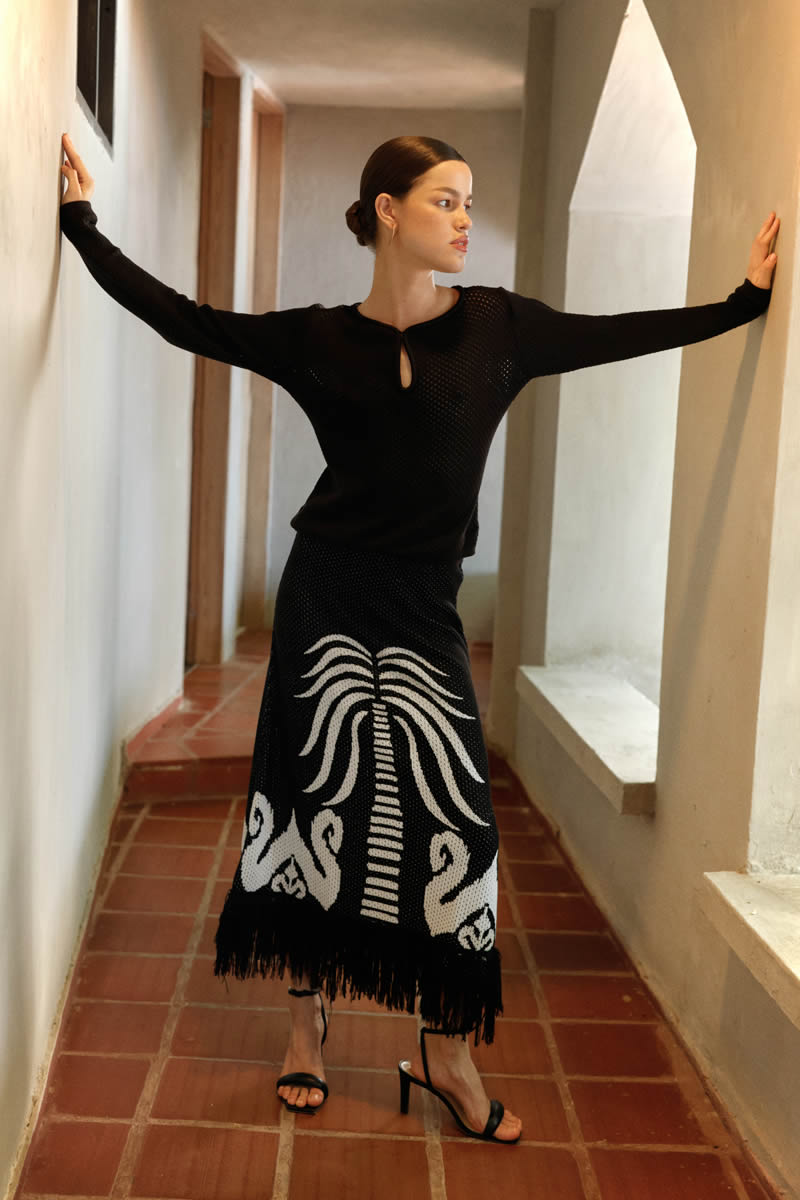 Mola Skirt Black/Ivory
