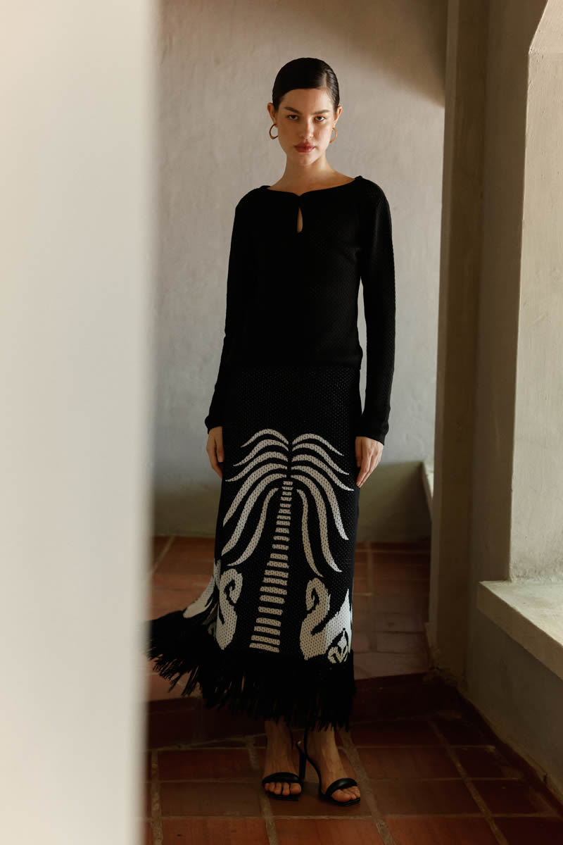 Mola Skirt Black/Ivory