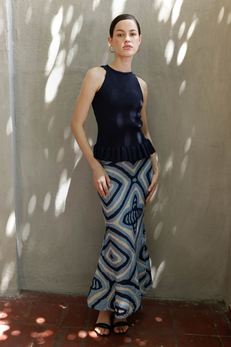 Mola Skirt Blue/Beige