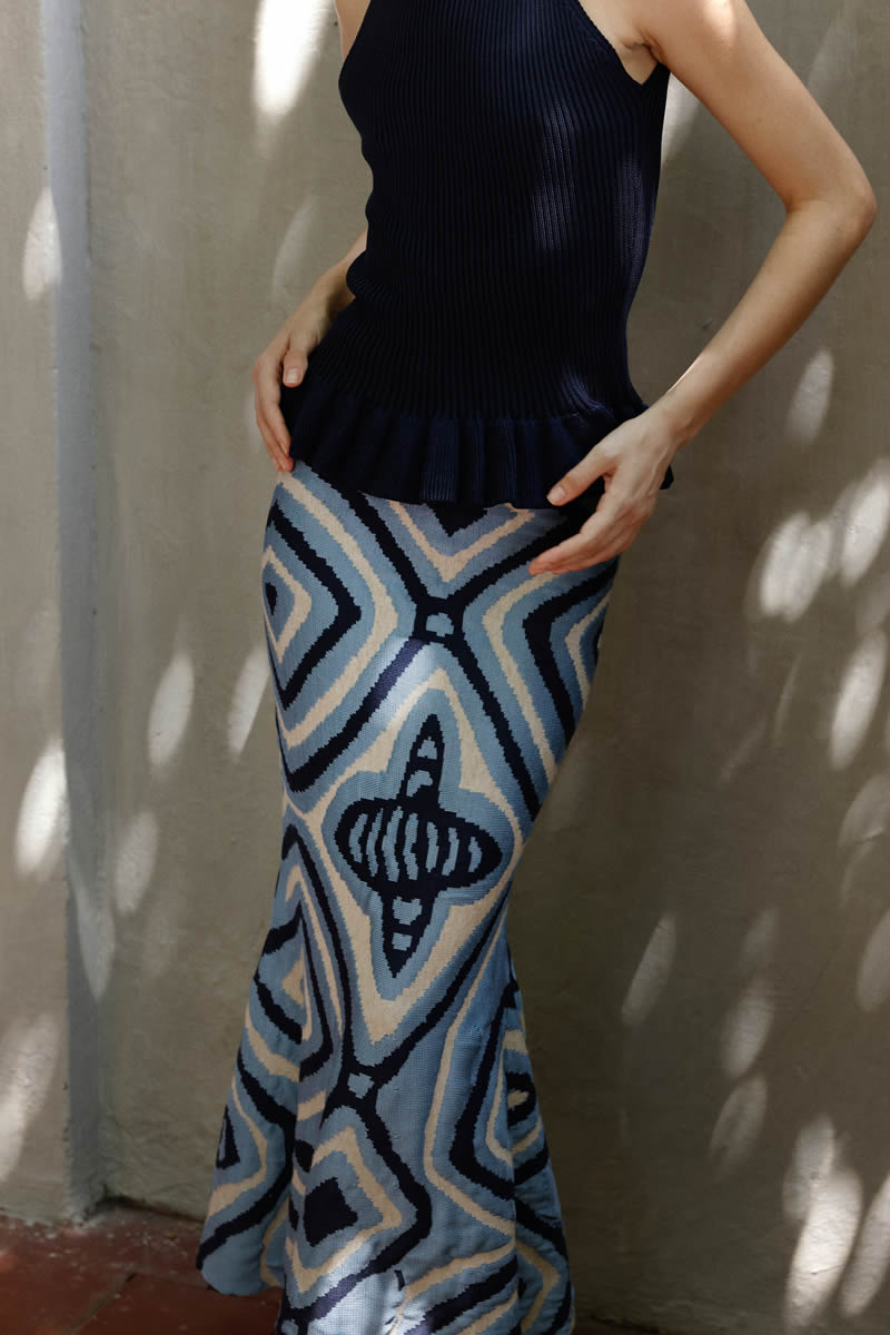 Mola Skirt Blue/Beige