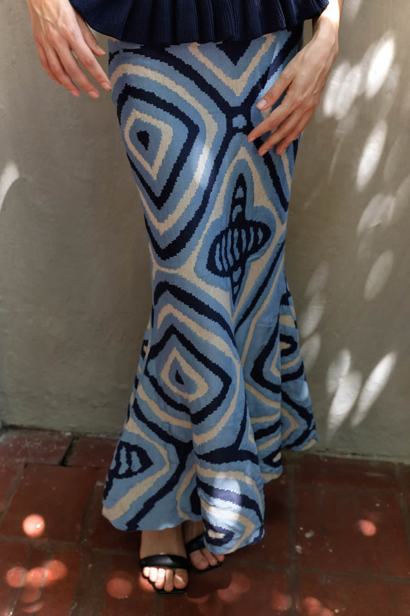 Mola Skirt Blue/Beige