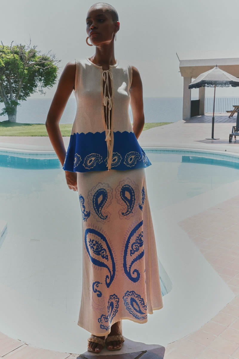 Alba Eterna Skirt Cotton/Blue/Pink
