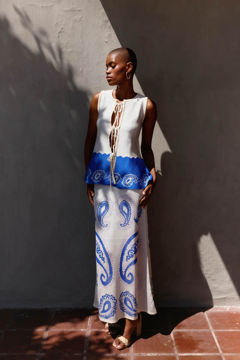Alba Eterna Skirt Cotton/Blue/Pink