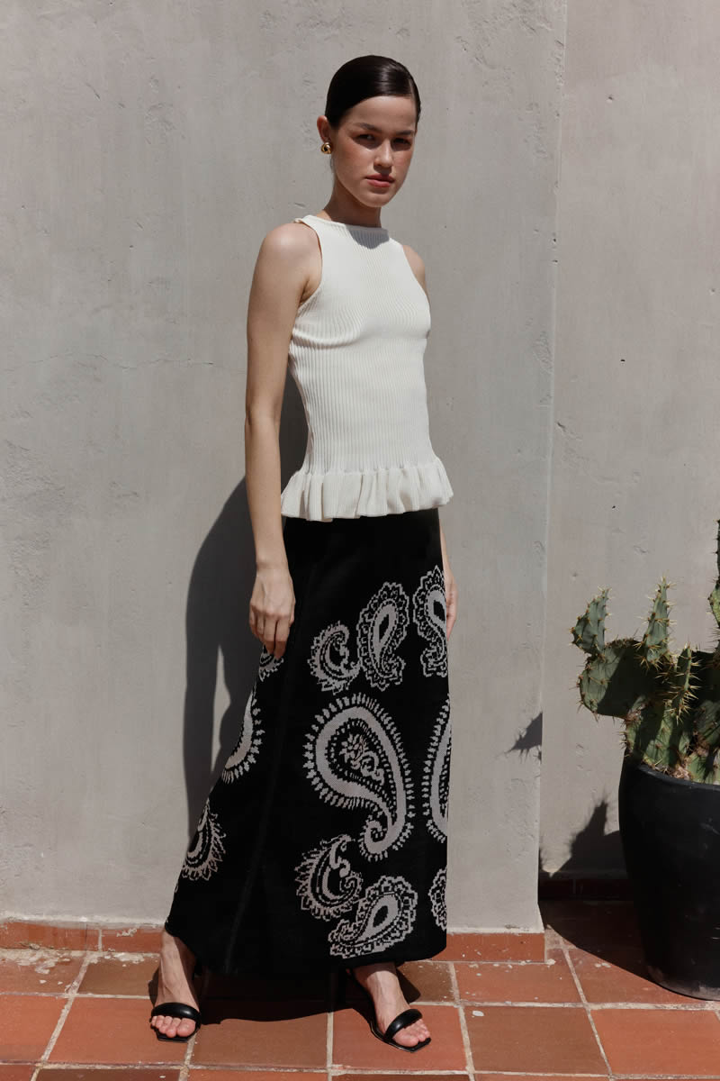 Paisley Vivo Top Ivory