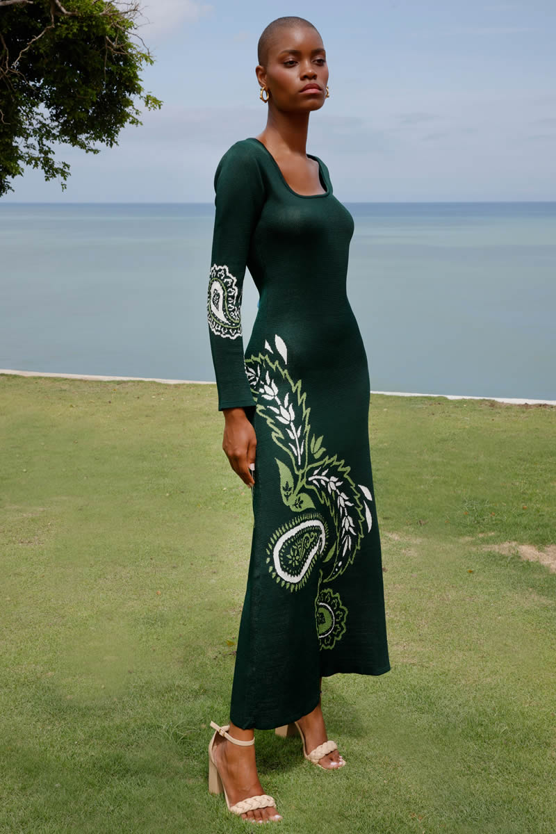 Jardín Eterno Dress Dark green/Light green/Ivory